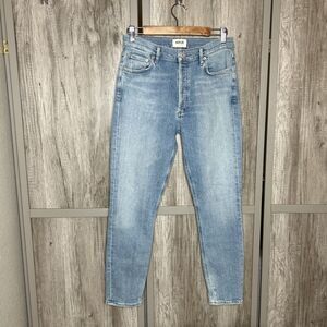 Agolde Jeans Size 28 Nico Button Fly High Rise Light Blue Color